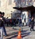 Security officials secure the area after an explosion outside the historical Ulu Cami in Bursa, Turkey, Wednesday, April 27, 2016. Turkish officials say a suicide attack has hit the northwestern city of Bursa, a popular tourist destination. A security official told The Associated Press the attack Wednesday was carried out by suicide bomber.