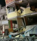 An hotel barely stands after an earthquake in the town of Manta, Ecuador, Saturday April 16, 2016. A powerful, 7.8-magnitude earthquake shook Ecuador's central coast on Saturday, killing at least 28 people and spreading panic hundreds of kilometers (miles) away as it collapsed homes and buckled a major overpass.