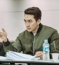 This photo, provided by BA Entertainment, shows Song Seung-heon during a rehearsal reading of the movie script.