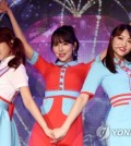 In this file photo, Honey Popcorn, a girl group comprised of Japanese adult video actresses, performs during a showcase for the its debut album in Seoul on March 21, 2018. (Yonhap)