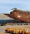 This photo, filed June 25, 2018, shows the wreckage of the Sewol ferry that was raised from sea in April this year, four years after it sank off the southwestern coast on April 16, 2014, killing more than 300 passengers. (Yonhap)