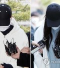 A 28-year-old woman (R) and her husband head to a court in Incheon on March 5, 2021, to undergo a court questioning on charges of abusing their daughter to death. (Yonhap)