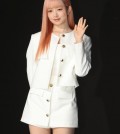 Rei, a member of K-pop girl group Ive, poses for a photo during a press conference to promote the group's first studio album in Seoul on April 10, 2023. (Yonhap)