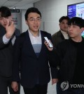 Rep. Kim Nam-kuk of the main opposition Democratic Party is seen answering questions from reporters at the National Assembly in Seoul on May 10, 2023. (Yonhap)