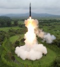 Hwasong-18 intercontinental ballistic missile is launched from an undisclosed location in North Korea in this image released by North Korea's Korean Central News Agency on July 13, 2023. KCNA via REUTERS ATTENTION EDITORS - THIS IMAGE WAS PROVIDED BY A THIRD PARTY. REUTERS IS UNABLE TO INDEPENDENTLY VERIFY THIS IMAGE. NO THIRD PARTY SALES. SOUTH KOREA OUT. NO COMMERCIAL OR EDITORIAL SALES IN SOUTH KOREA.