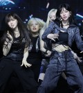 K-pop girl group aespa performs "Armageddon," during a media showcase for its first full-length album of the same name in Seoul on May 27, 2024. (Yonhap)