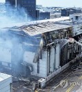 Firefighting is under way at a lithium battery manufacturing plant in Hwaseong, south of Seoul, on June 24, 2024. (Yonhap)