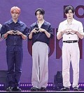 K-pop boy group Enhypen poses for a photo during a media showcase in Seoul on July 11, 2024, for its second full-length album "Romance: Untold," set for release the next day. (Yonhap)