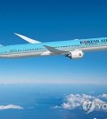 This image provided by Korean Air Co. shows the company's new Boeing 787-10 passenger aircraft. (PHOTO NOT FOR SALE) (Yonhap)