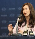 Sue Mi Terry, a Korean American expert on North Korea, speaks during an interview with South Korea media on the margins of a forum in Jeju on May 29, 2024. (Yonhap)