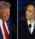 Republican presidential nominee, former U.S. President Donald Trump and Democratic presidential nominee, U.S. Vice President Kamala Harris take part in a presidential debate hosted by ABC in Philadelphia, Pennsylvania, U.S., September 10, 2024 in a combination of file photographs. REUTERS/Brian Snyder