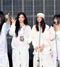 K-pop girl group NewJeans speaks during the 2024 The Fact Music Awards held on Sept. 8, 2024, at Kyocera Dome in Osaka in this photo provided by the event's organizer. (PHOTO NOT FOR SALE) (Yonhap)