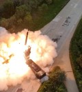 A new 600mm multiple rocket launcher is test-fired at an undisclosed location in North Korea, in this photo released by North Korea's official Korean Central News Agency September 13, 2024. KCNA via REUTERS ATTENTION EDITORS - THIS IMAGE WAS PROVIDED BY A THIRD PARTY. REUTERS IS UNABLE TO INDEPENDENTLY VERIFY THIS IMAGE. NO THIRD PARTY SALES. SOUTH KOREA OUT. NO COMMERCIAL OR EDITORIAL SALES IN SOUTH KOREA.