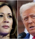 U.S. Vice President Kamala Harris in Milwaukee, Wisconsin, U.S. August 20, 2024 and former U.S. President Donald Trump in Bedminster, New Jersey, U.S., August 15, 2024 are seen in a combination of file photographs. REUTERS/Marco Bello, Jeenah Moon