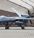 This file photo, provided by the Defense Daily on April 19, 2024, shows a U.S. MQ-9 Reaper attack drone at an air base in Gunsan, 176 kilometers south of Seoul. (PHOTO NOT FOR SALE) (Yonhap)