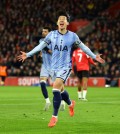 Tottenham Hotspur's Son Heung-min celebrates scoring their second goal Action Images via Reuters/Andrew Boyers EDITORIAL USE ONLY. NO USE WITH UNAUTHORIZED AUDIO, VIDEO, DATA, FIXTURE LISTS, CLUB/LEAGUE LOGOS OR 'LIVE' SERVICES. ONLINE IN-MATCH USE LIMITED TO 120 IMAGES, NO VIDEO EMULATION. NO USE IN BETTING, GAMES OR SINGLE CLUB/LEAGUE/PLAYER PUBLICATIONS. PLEASE CONTACT YOUR ACCOUNT REPRESENTATIVE FOR FURTHER DETAILS.. TPX IMAGES OF THE DAY