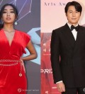 This composite file photo shows model Moon Ga-bi (L) and actor Jung Woo-sung. (Yonhap)