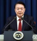 President Yoon Suk Yeol declares martial law during an emergency press briefing held at the presidential office in Seoul on Dec. 3, 2024, in this photo provided by his office. (PHOTO NOT FOR SALE) (Yonhap)