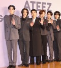 K-pop group Ateez poses for the camera during a press event at a hotel in Seoul, in this Nov. 14, 2024, file photo. (Yonhap)